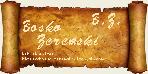 Boško Zeremski vizit kartica